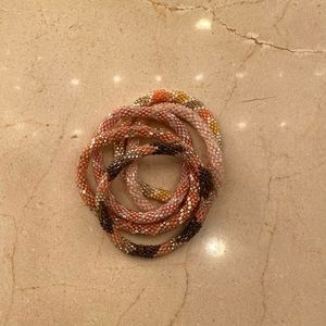 Blush and light pink sashka Nepal bracelets